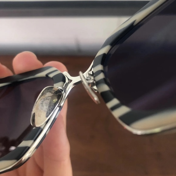 CHROME HEARTS Laurita Lynn sunglasses zebra stripe mirrow lens MBS/SS Silver. - Picture 4 of 10